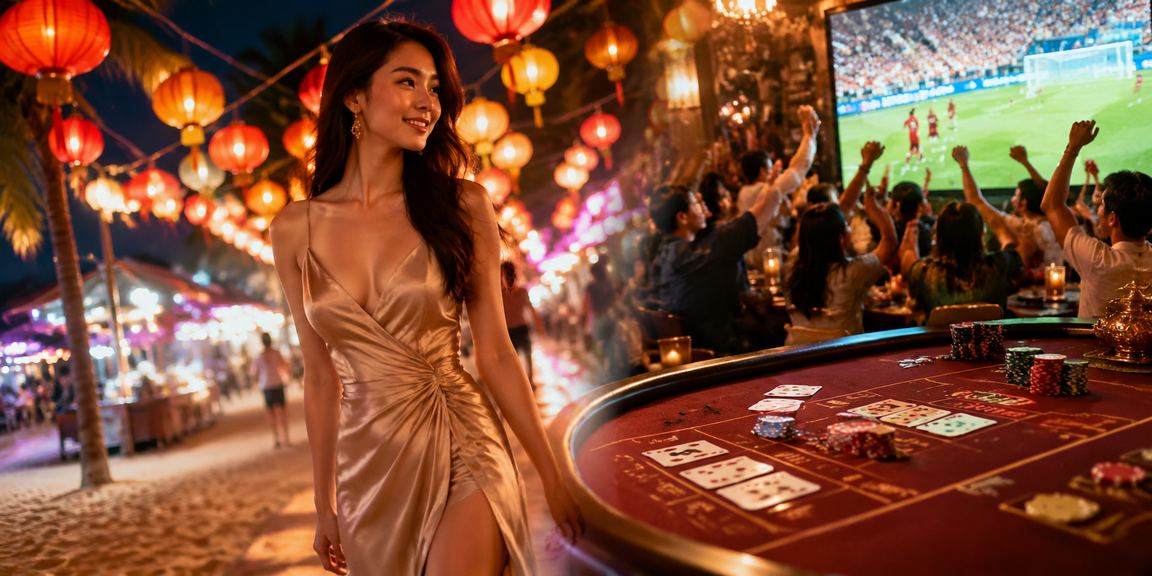Không khí chợ đêm Mũi Né kết hợp trải nghiệm baccarat và giải trí trực tuyến