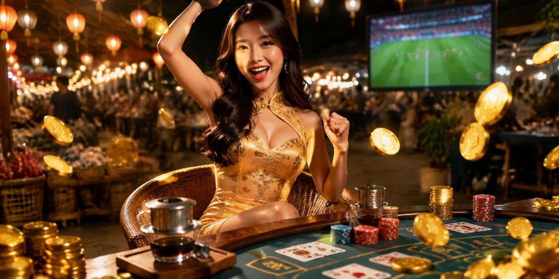 Người phụ nữ mặc áo dài tham gia bàn Baccarat live casino tại Phú Quốc